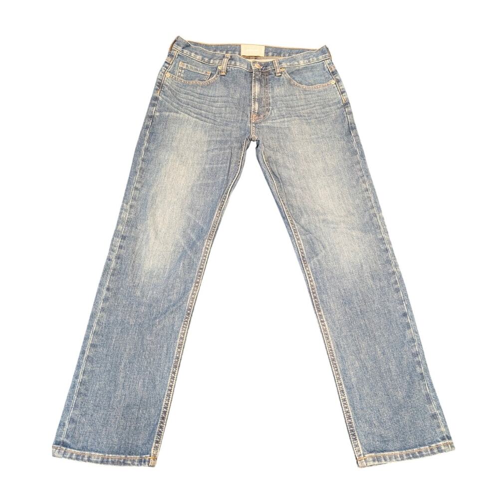 Everlane Womens Regular Fit High Rise Denim Straight Jeans Blue Size 28